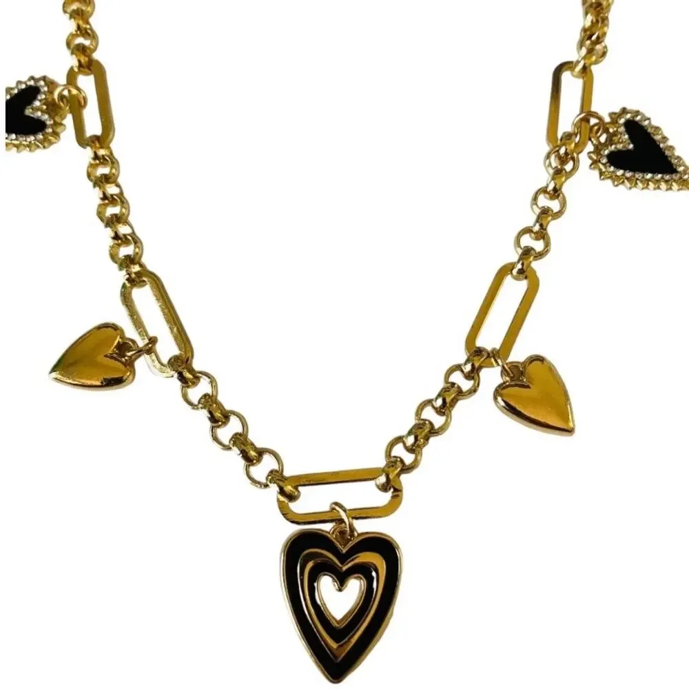NEW Sugarfix by BaubleBar Gold Black Heart Necklace